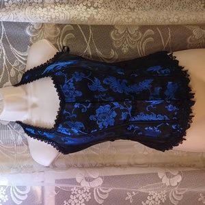 Sexy blue and black corset